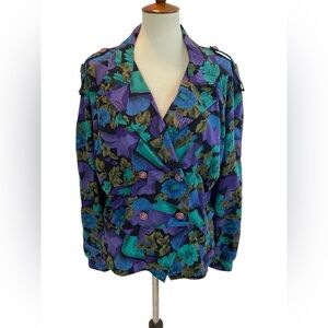 Floral Patterned Women's Blazer‎ Jacket Size 18